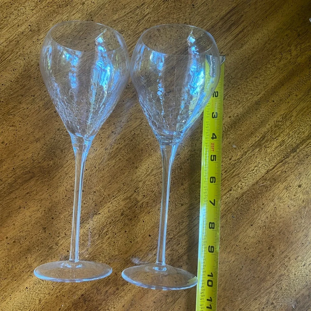 Pier 1 Crackle Reflections 9 3/4”Goblet Set